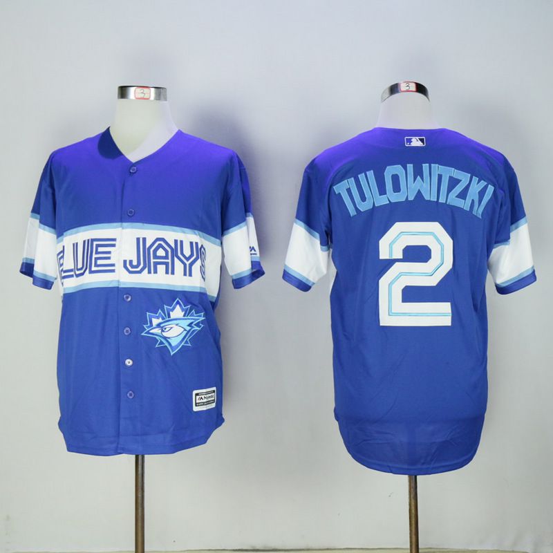 Men Toronto Blue Jays #2 Tulowitzki Blue Game MLB Jerseys